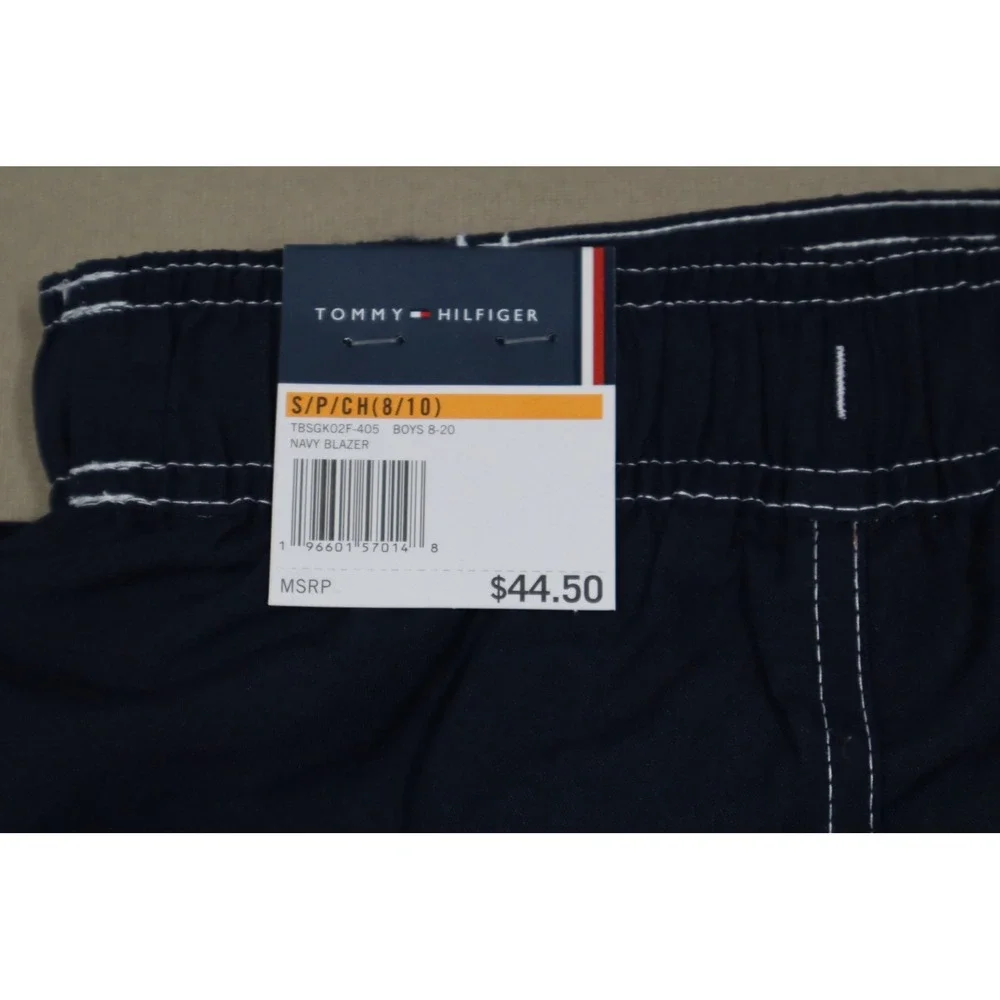 Tommy Hilfiger Kids Tommy Script Graphic Boardshorts -‎ Navy Blue - Size Small